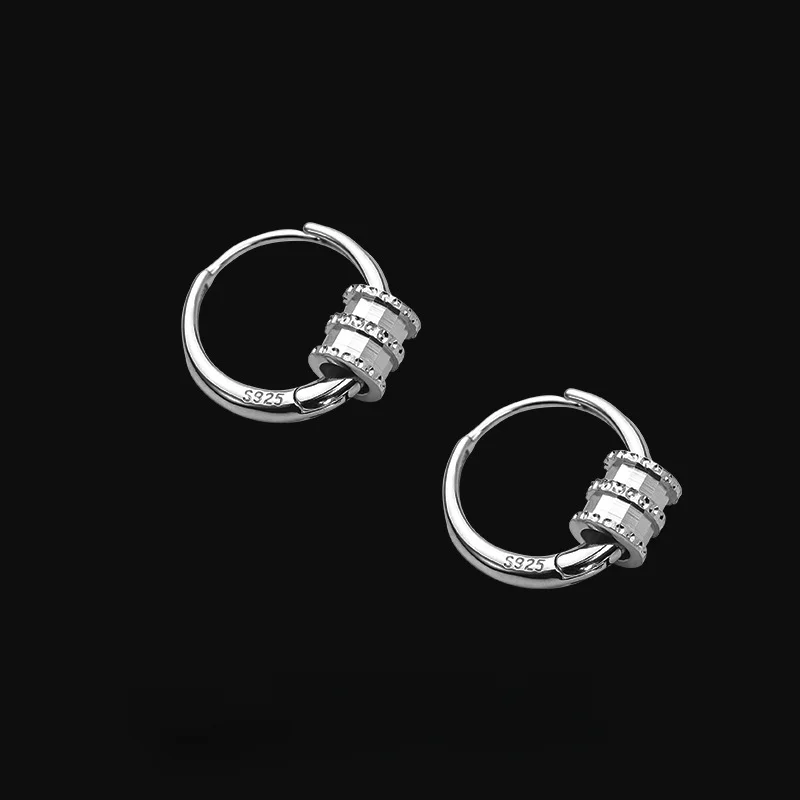

Real 925 Sterling Silver Cool Unsex Ear Buckle for Women Men Hoop Earring Jewelry Accessories