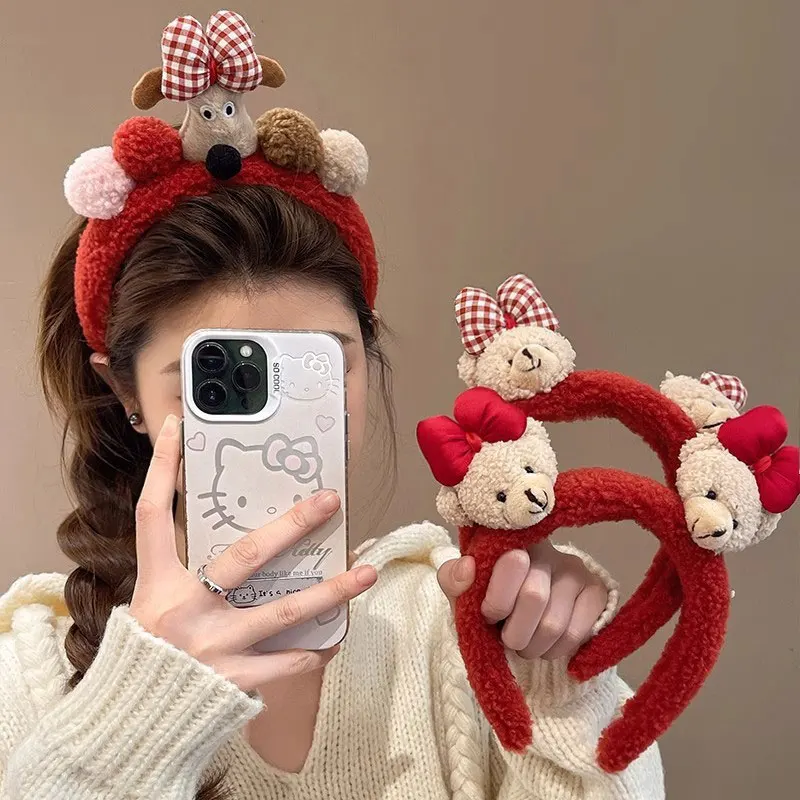 

Cartoon Plush Bear Women's Hairband Cute Sweet Style Fashionable Non-Slip Party Vacation Headband Women's Hair Accessories