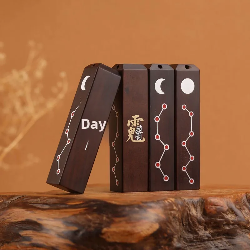 Chinese Style Thunderstruck Jujube Wood Cinnabar Silver Inlaid Big Dipper Zhao Gongming Tianshi Seal Taoist Pendant Lucky Blessi