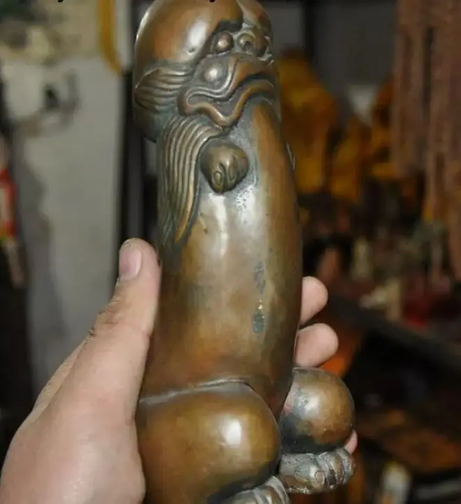 Chinese bronze beast Man male Reproductive organ genitals evil spirits statue