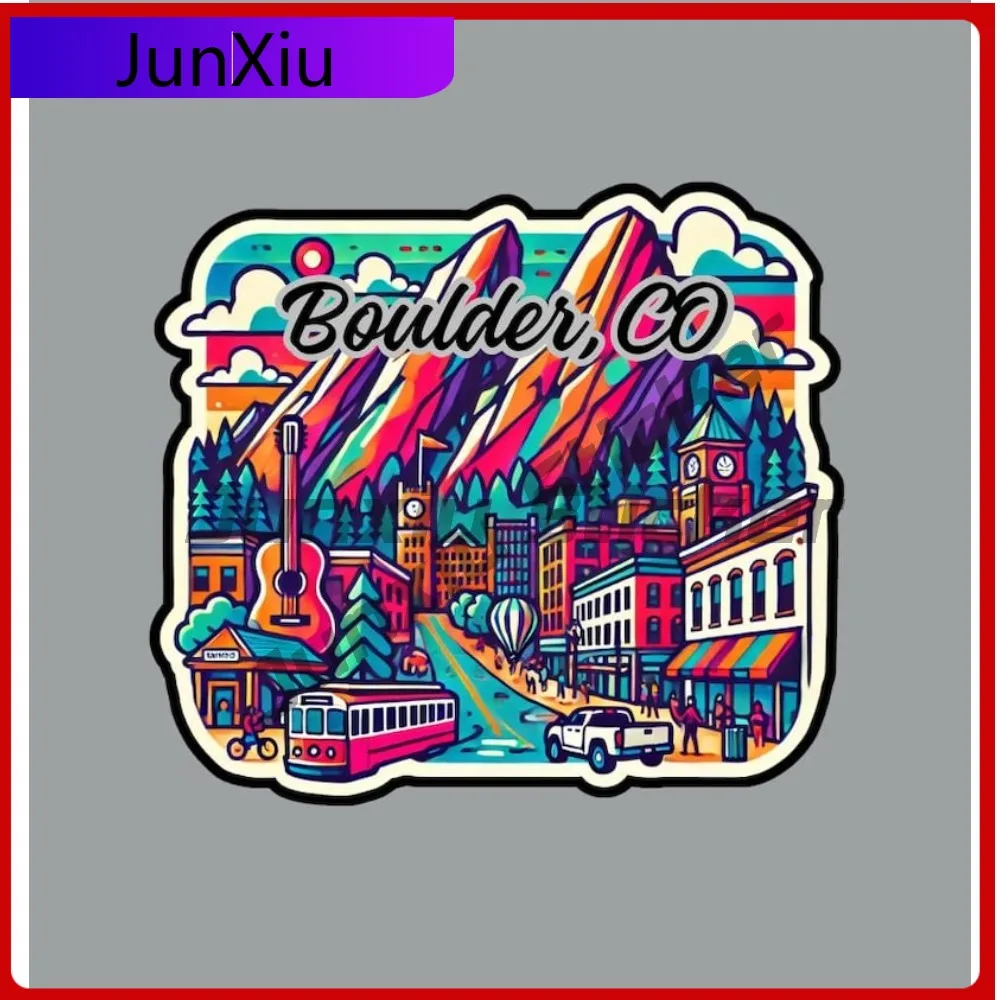 

Boulder Colorado Decorative Stickers Fridge Or Laptop Windows Windshield Luggage Decals For Suv Accessories Camping Sticker Car