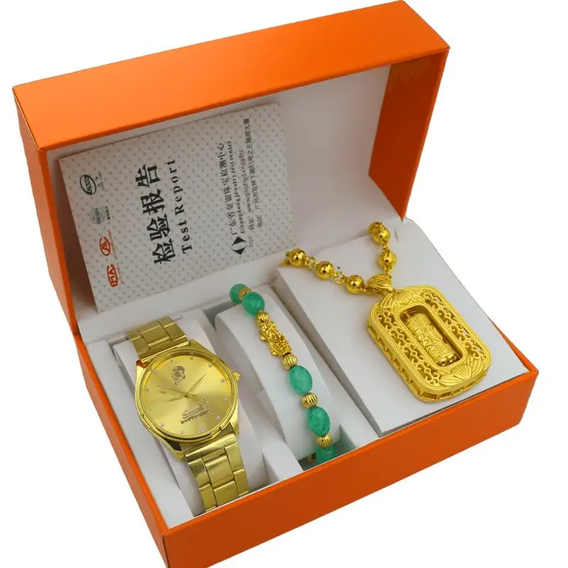 

Роскошное ожерелье из 4 предметов, универсальная подвеска с имитацией золота, барабан, водонепроницаемая светящаяся подвеска для парня, праздничный подарок