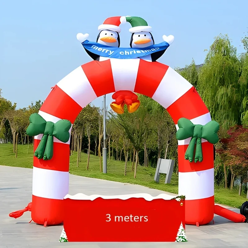 Outdoor Giant Inflatable Santa Claus Arch Christmas Promotion Archway inflatable Christmas Tree Arch For Decoration