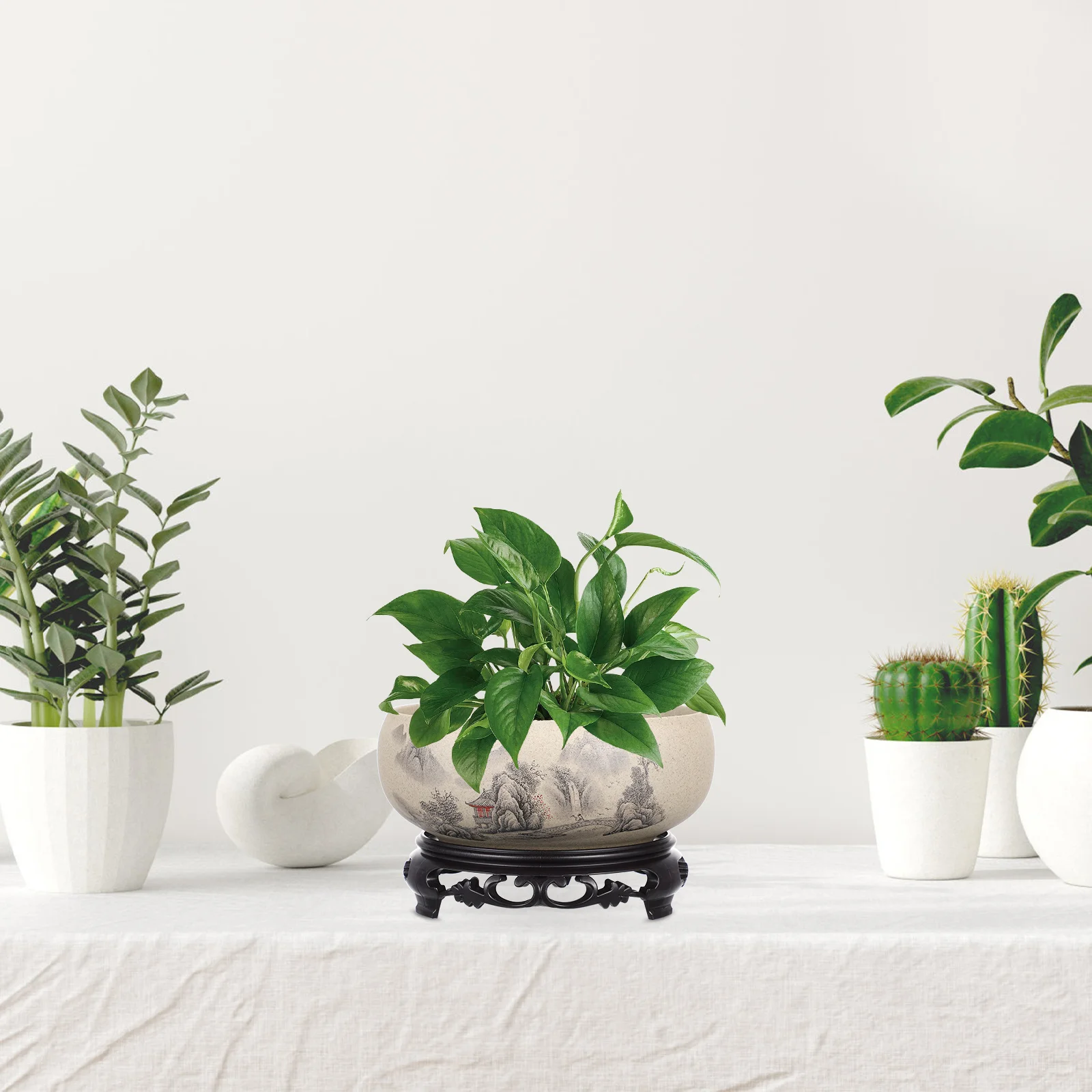

1Set Porcelain Ceramic Planter Blue and White Durable Stylish Hydroponic Plant Pot Decoration Ceramic Planter