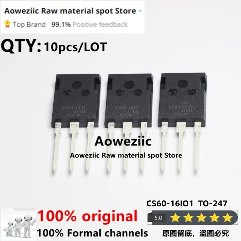 

Aoweziic 2021+ 100% New Imported Original CS60-16IO1 CS60-16I01 TO-247 Single-Phase Thyristor 60A1600V