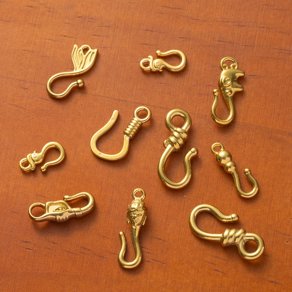 5pcs  Stainless Steel S Hook Ring Toggle Clasps End Clasps Gold Jewelry Connector for DIY Bracelet Necklace Making view 3