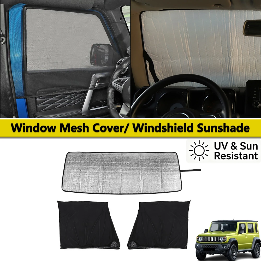 

Windshield Sunshade Window Mesh Cover for Suzuki Jimny JB64 JB74 JC74 2019-2026 UV Protection Sun Shade Mosquito Net Accessories