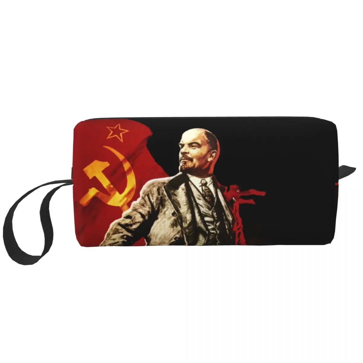 Custom Lenin Toiletry Bag for Women Russia Ussr CCCP Makeup Cosmetic Organizer Lady Beauty Storage Dopp Kit Case