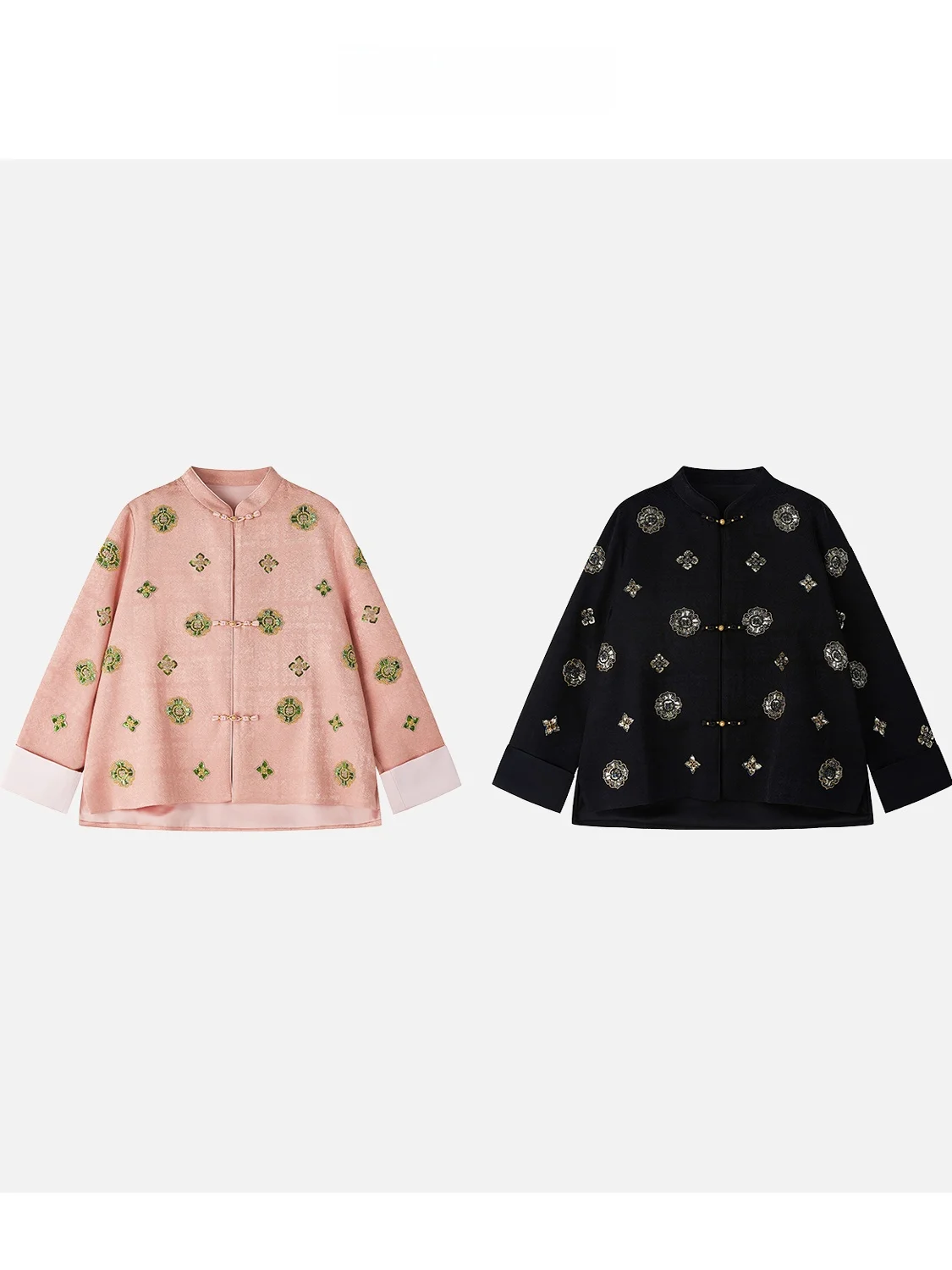 

JINGJING2025 Новая коллекция: Женская модная весенняя блузка в китайском стиле с вышивкой пионов и пуговицами, льняная, коллекция "Горный месяц"