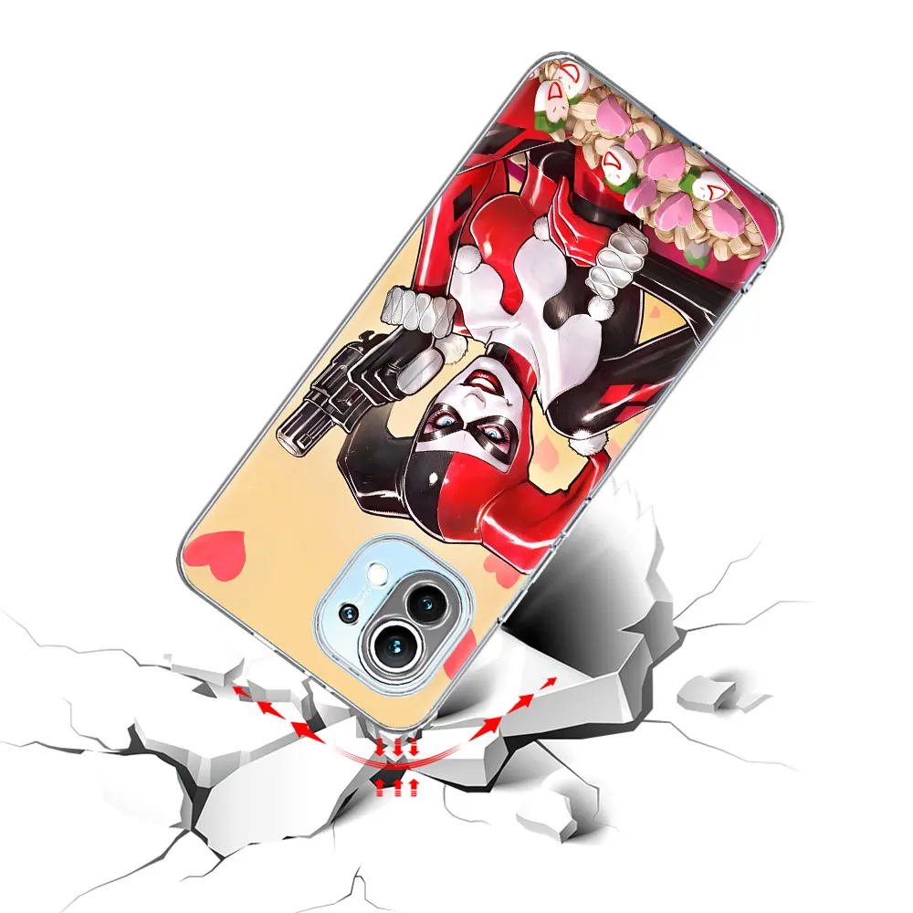 Harley Quinn Case for Xiaomi Mi 12 12X 11 11i 5X A1 8 9T 11T 10T 12T Pro A2 13 9 CC9 A3 CC9E 10 Lite TPU Transparent Phone Cover