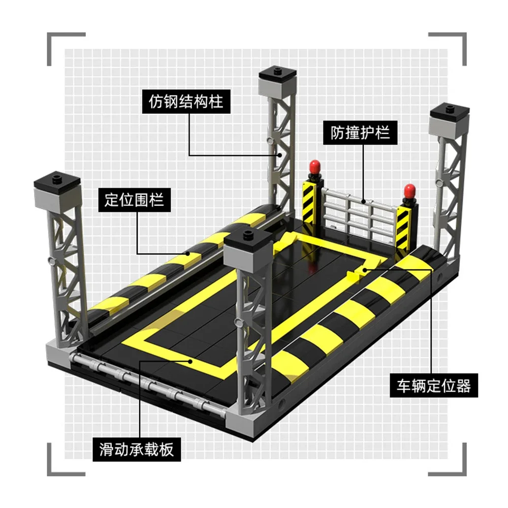 스트리트 뷰 다층 조합 주차장 슈퍼카 레이싱 차고 디스플레이 스탠드 블록 장난감 어린이용