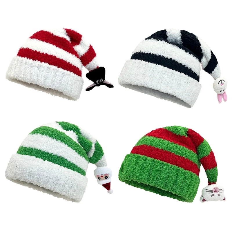 

MXMB Christmas Hat Santa Slouch Furry Warm Hat Accessories Slouch High School Teens