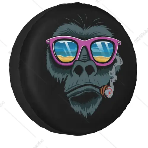 Monkey Smoked A Cigar Design cubierta de rueda de repuesto para Jeep Hummer 4WD RV, Protector de neumáticos personalizado, 14 "", 15"", 16 "", 17"" pulgadas