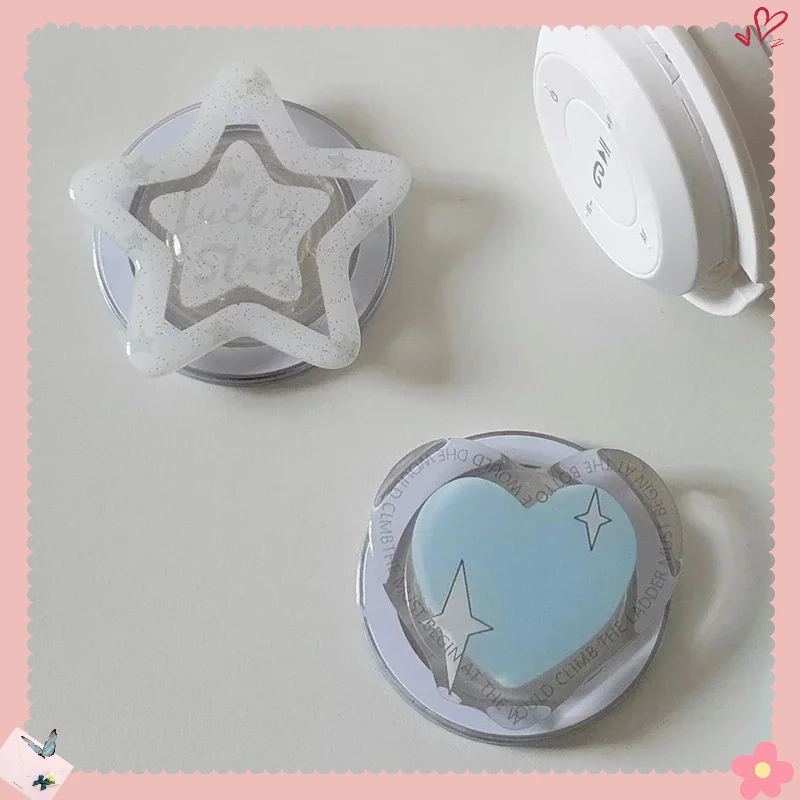 

Korean Cute Blue Love Heart Star for Magsafe Magnetic Phone Griptok Grip Tok Stand for iPhone Wireless Charging Holder Bracket