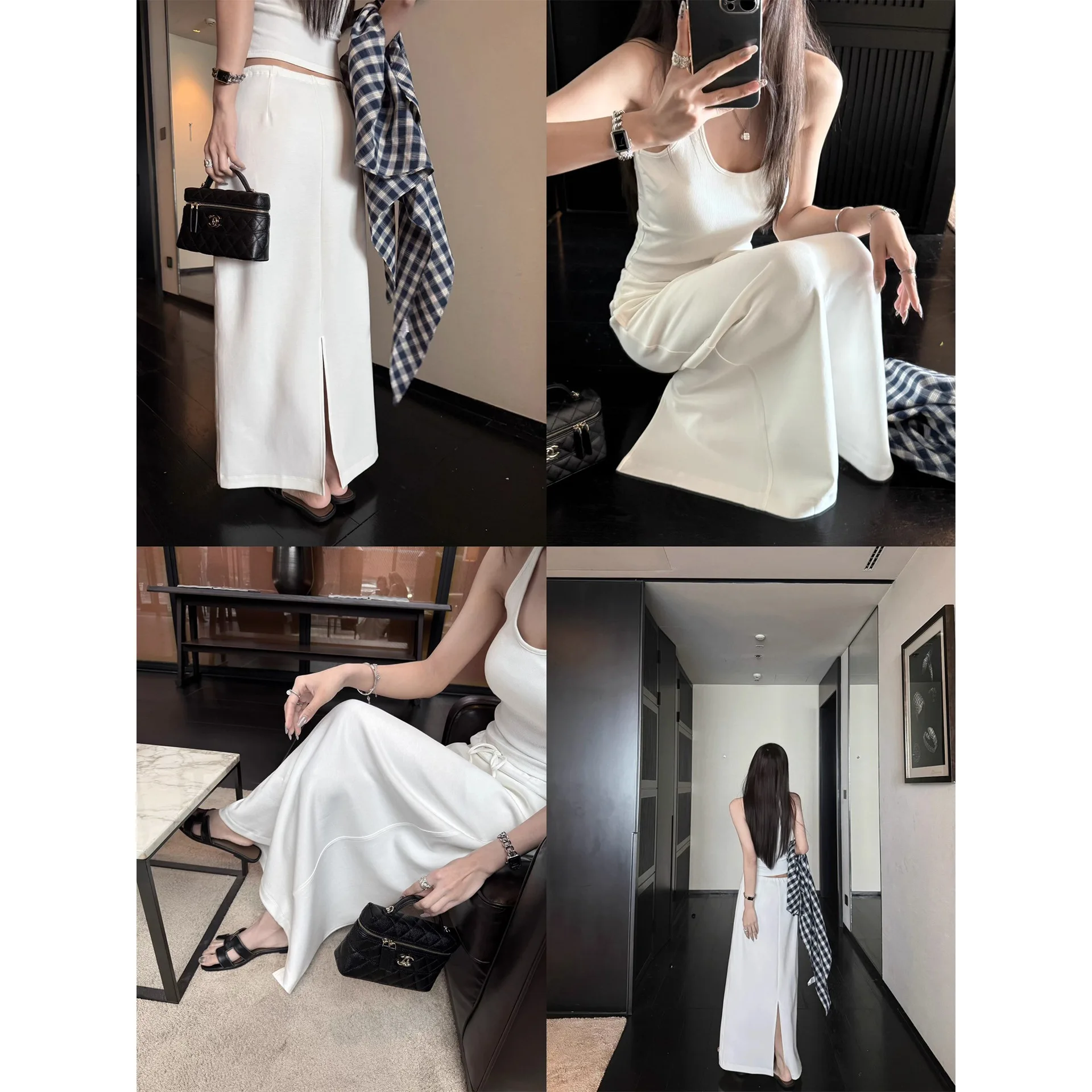 Club Skirts Women Mid Length Skirt A Line Elastic Waist Slim Fit Lace Up Solid Casual Elegant Splice Y2k Streetwear Work 2026