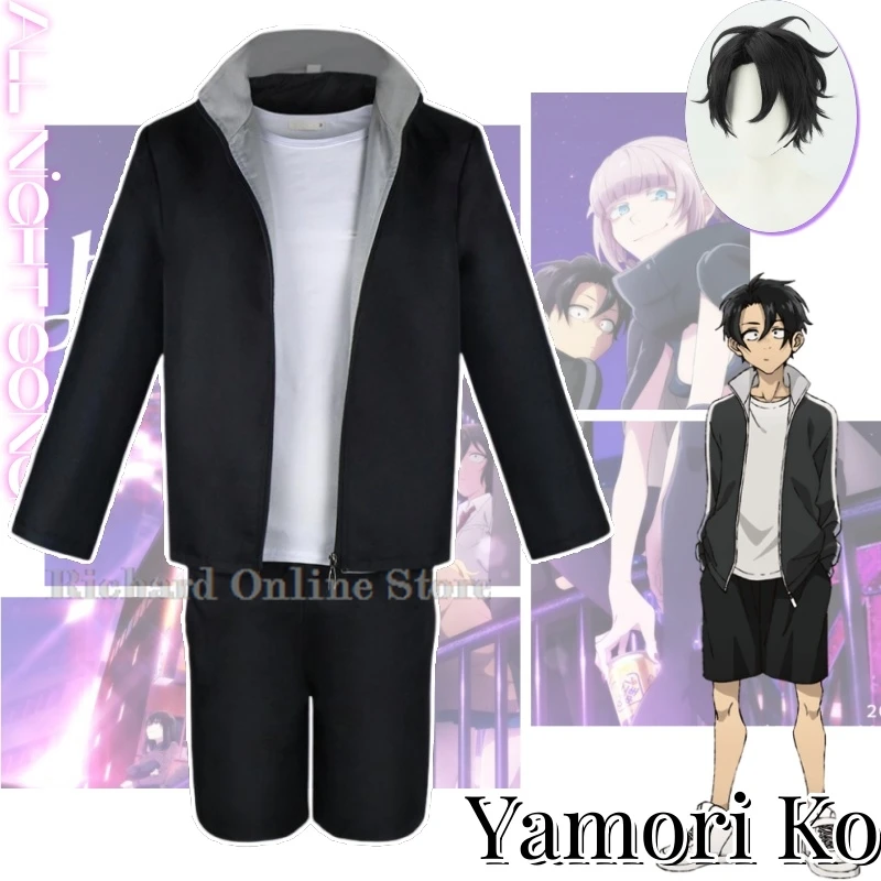 Yamori Kou Anime Call of The Night Cosplay Costume Wig Black Jacket Shorts Outfits Halloween Carnival Party Clothing For Men Boy