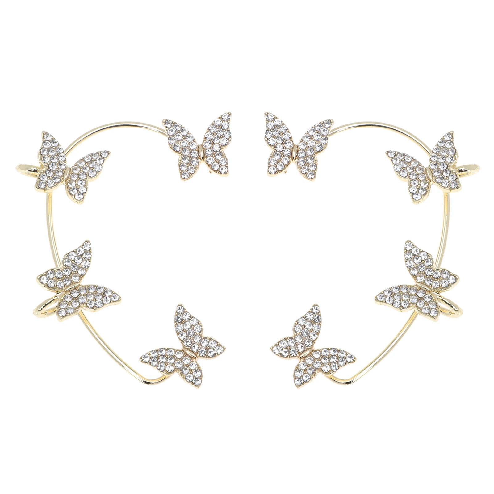 

Butterfly Ear Clip Heart Shaped Earrings for Women Sensitive Ears No Piercing Jewelry Decorative Cuff Occasion Gift