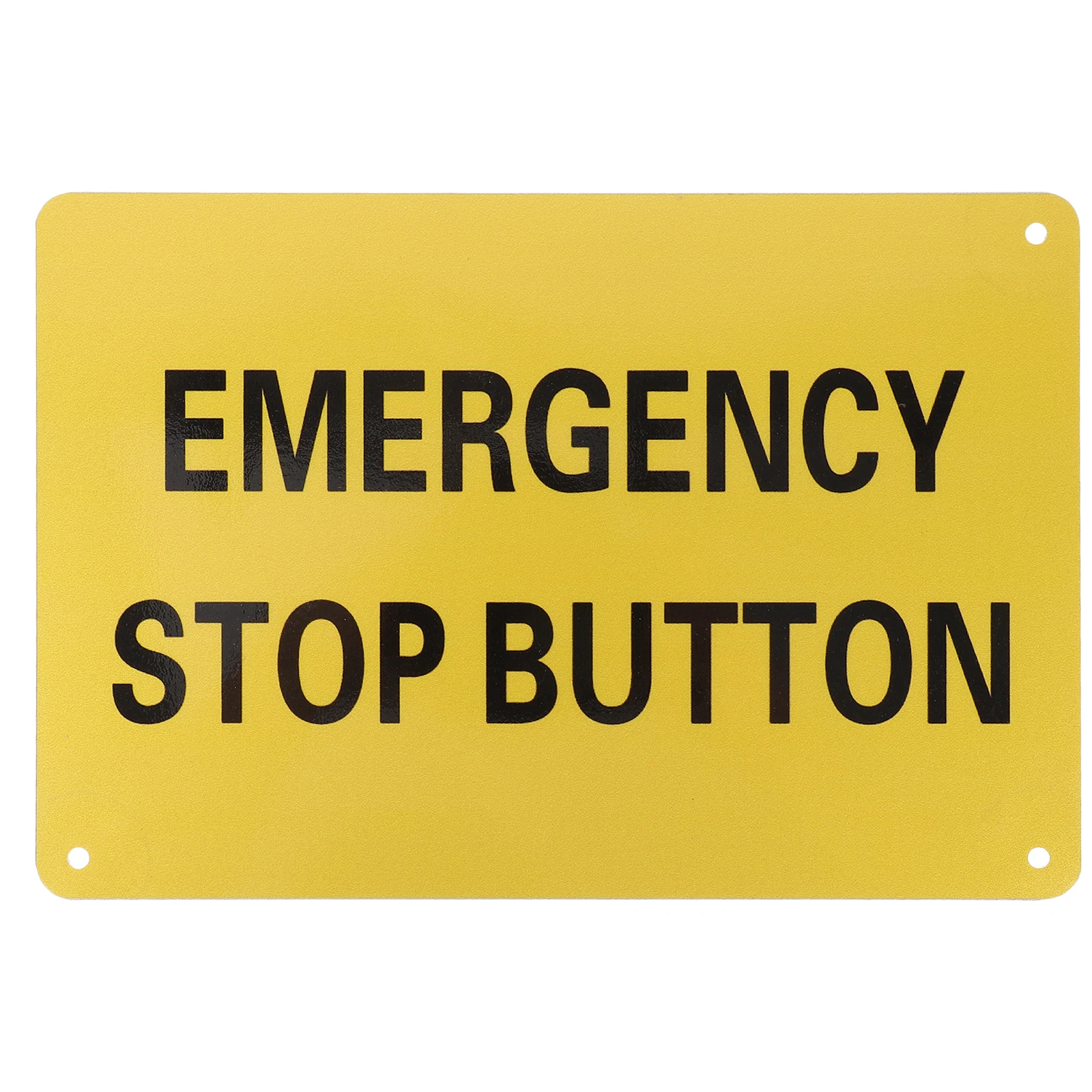 

Emergency Stop 10x7 Inch Emergency Stop Caution Sign Aluminum Black Letter Safety Warning Metal Traffic Marker
