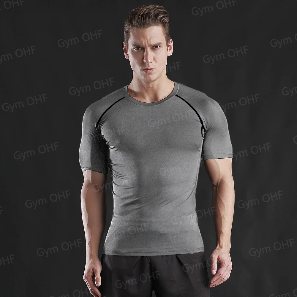 Rash guard Kompression shemd Boxen Laufen Trikots Yoga Fitness MMA Männer T-Shirts Bjj Strumpfhosen Muay Thai Gym Sport Marke Kleidung – Detail 19