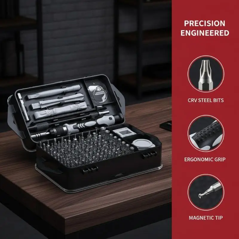 115 In 1 Precision Screwdriver Set With Magnetic Bits Anti Slip Handle For Phone Laptop Small Electronics Repair
