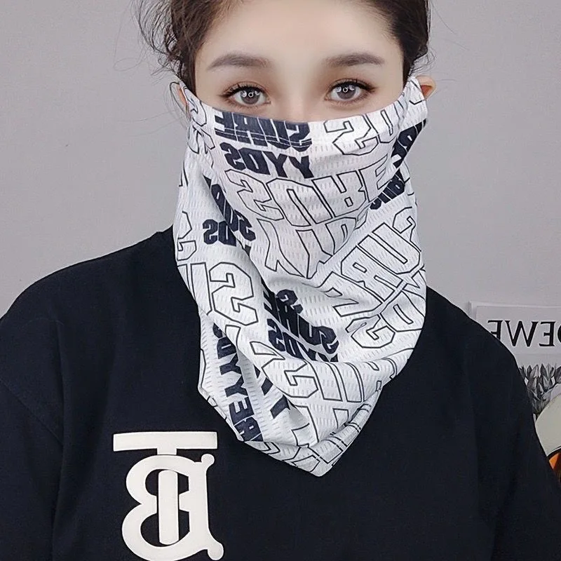 1/2PCS Bandana Face Mask Fashion Breathable UV Protection Outdoor Cycling Scarf Summer Sunscreen Ear Hook Running Face Cover view 5