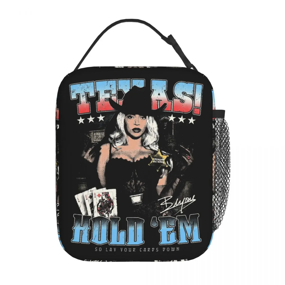 Beyonce Texas Hold Pop Queen Singer Lady Insulated Lunch Bag Food Bag Portable Thermal Cooler Lunch Boxes For Travel