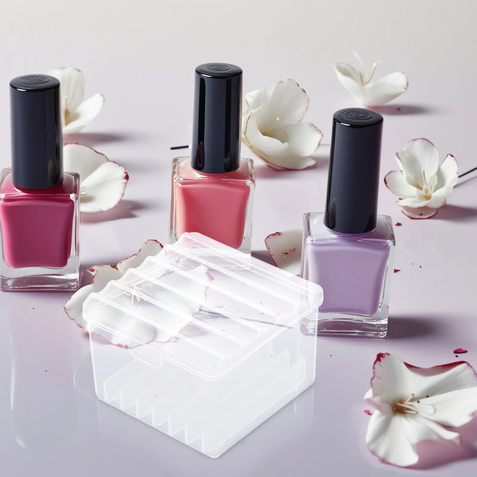 

2Pcs Japanese Minimalist Nail Brush Cleaning Plastic Dappen Dish Nail Art Brush Holder Manicure Equipment Tray