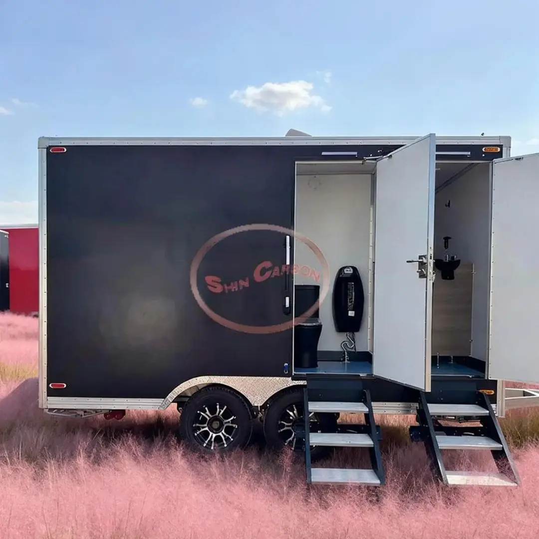 

Portable Towed Outdoor Toilet, Restroom with Vent and Removable Waste Tank for Camping, Weddings and Emergencies