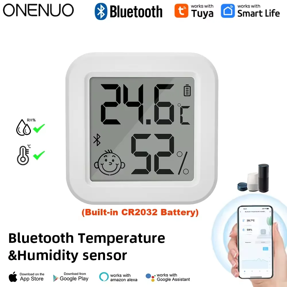 Nieuwste Tuya Bluetooth temperatuur-vochtigheidssensor LCD-thermometer Mini slimme elektrische hygrometer APP afstandsbediening thuis