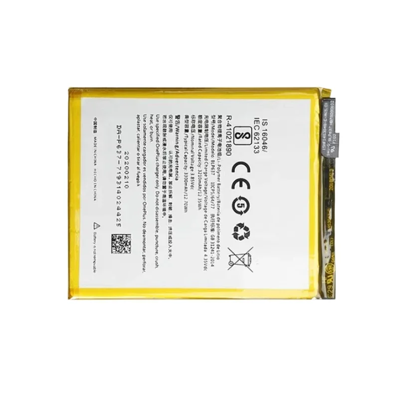New BLP637 3.85V 3200mAh Mobile Phone Battery for OnePlus 5 A5001 One Plus 5T A5010 High Capacity Phone Replacement Battery