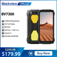 Blackview BV7300 Rugged Smartphone 6.67'' HD+IPS, MT6769V 6GB RAM+ 256GB ROM,7680mAh 45W Fast Charge,NFC Mobile Phone Android 14