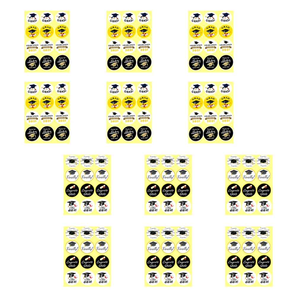 144pcs 졸업 스티커 가방 장식 파티 호의 안전 셀프 선물 가방 파티 호의 스티커 스티커 접착 노트북 카드