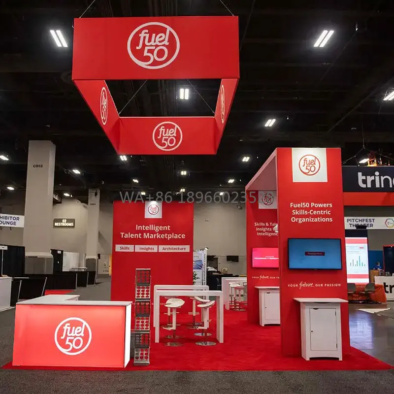 20x40ft Tradeshow Booth Expo Display Modular Exhibition Booth Aluminium Seg Fabric Expo Booth Fair Stall