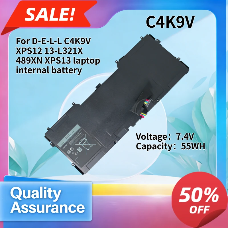 

C4K9V 55WH Compatible with D-E-L-L C4K9V XPS12 13-L321X 489XN XPS13 laptop internal battery High quality
