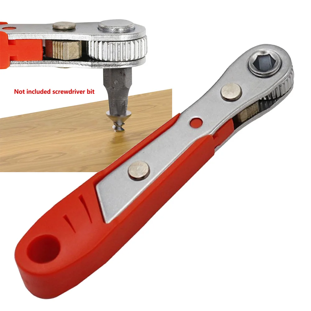 1pcs Hexagon Ratchet Spanner 1/4inch Quick Release Household Two-way Adjustment Repair Wrench Screwdriver Hand Tools