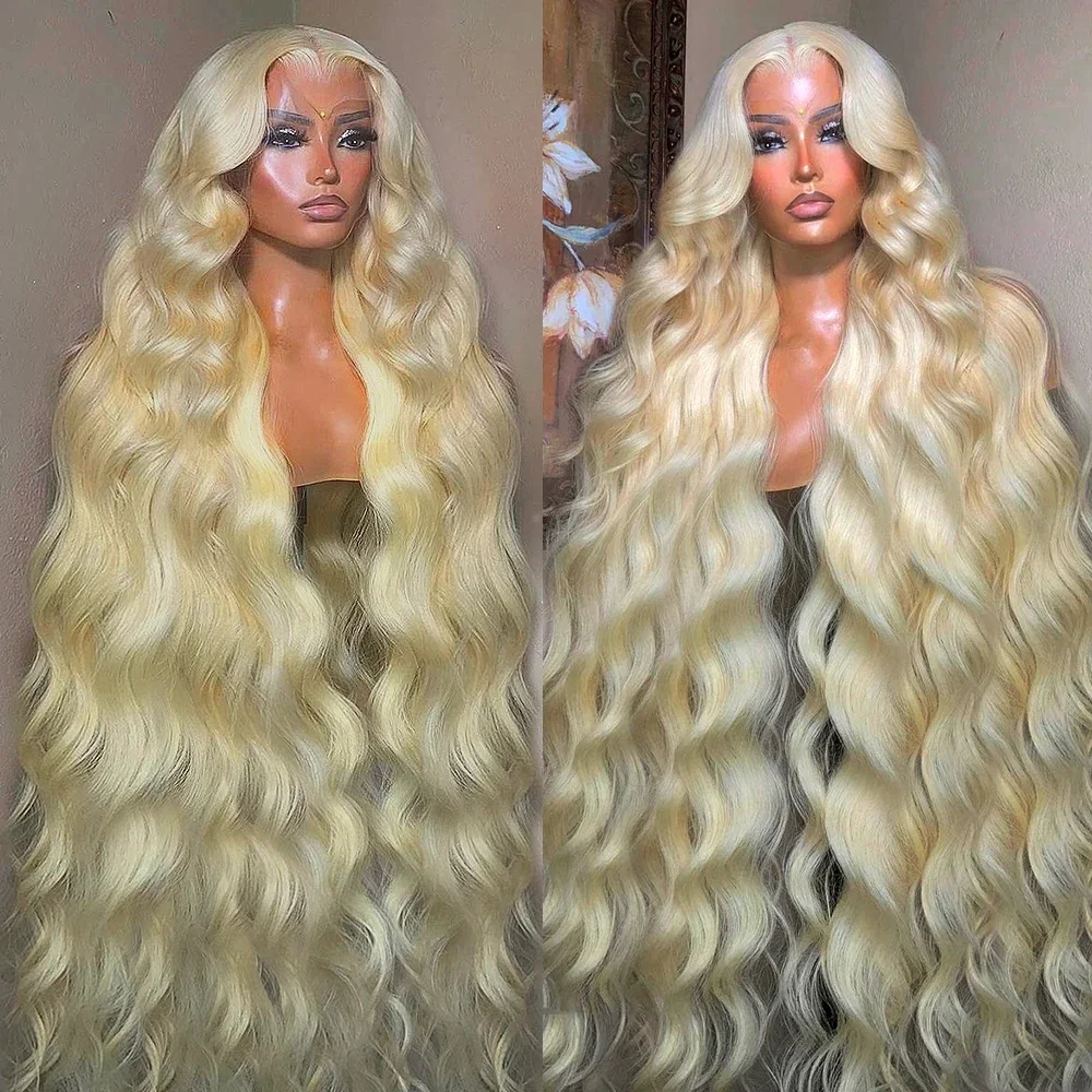 

30 Inch 613 Honey Blonde Color Body Wave 13x4 Lace Front Wigs Brazilian Remy 180% Density Lace Frontal Human Hair Wig For Women