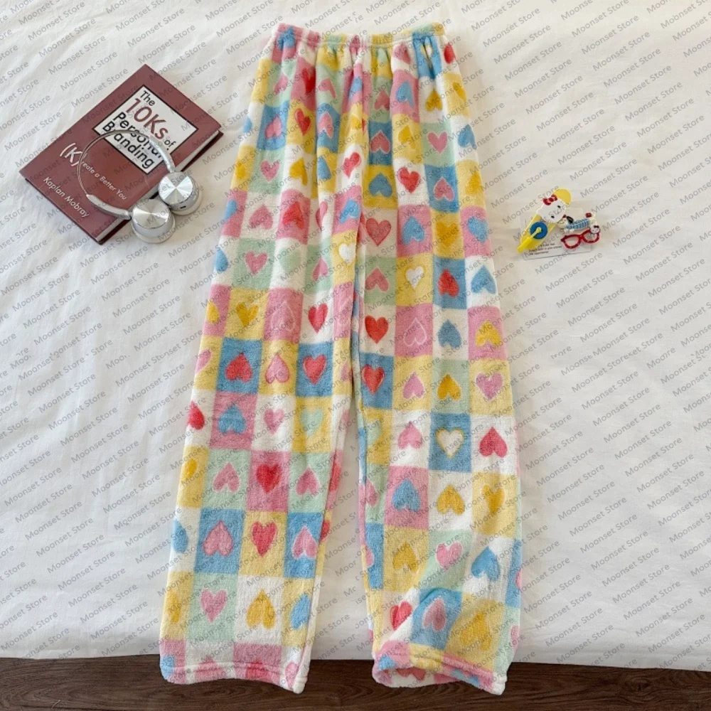 

Cartoon flannel pajama pants for women autumn and winter student warm and comfortable pants warm Autumn and winter pants