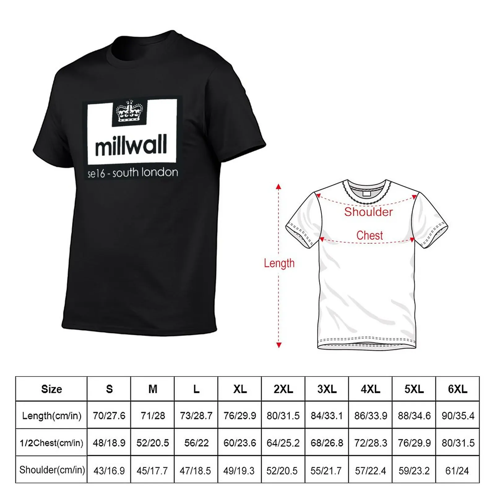 New Millwall SE 16 T-Shirt T-shirt short custom t shirts t shirts men