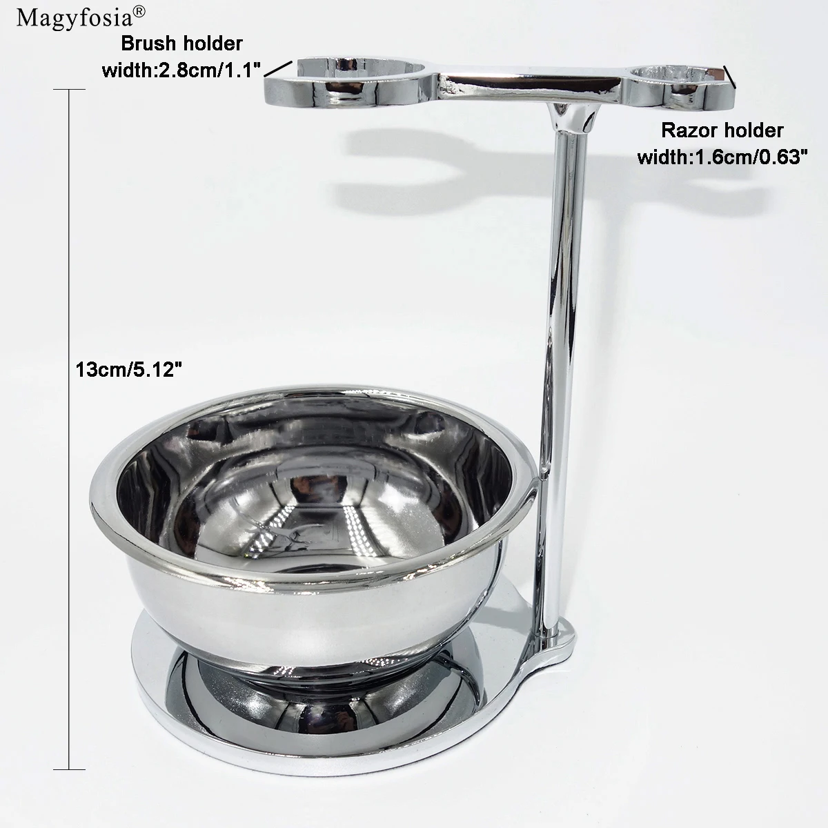 Magyfoia Safety Razor And Shaving Brush Stand with Stainless Steel Foamy Bowl Bathroom Countertop Metal Beard Shaver Holder