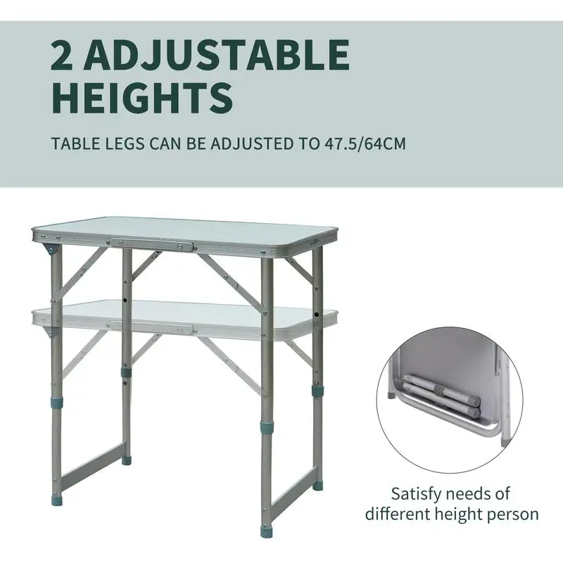 Table de camping portable – Table de pique-nique pliante extérieure légère pour un usage pratique et un transport facile