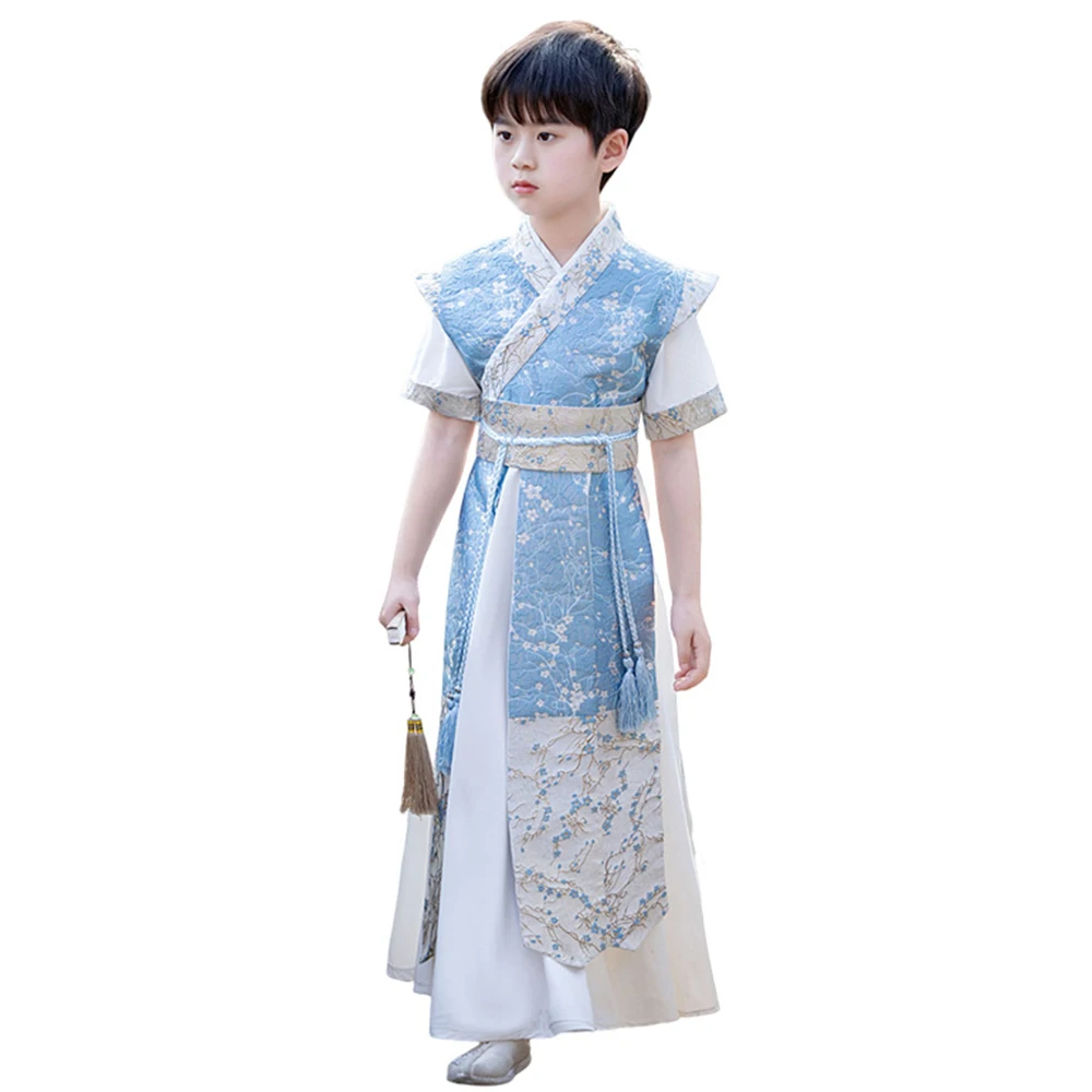 

Child Chinese Traditional Knight-Errant Style Improved Hanfu Stage Costume Boy Summer Clothing High Quality Halloween Tang Suit