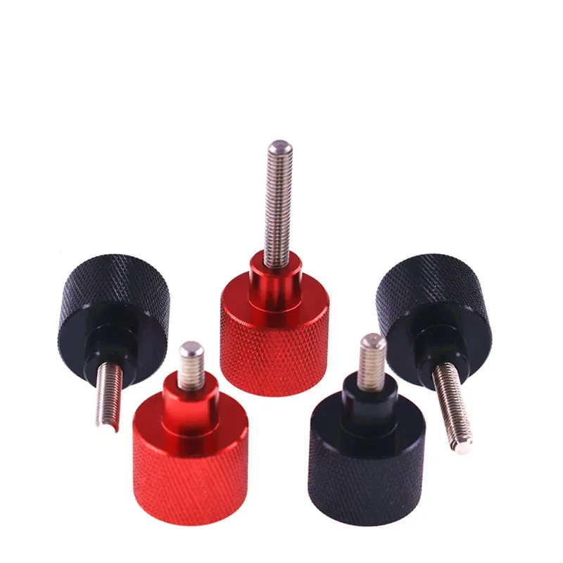 3 uds tornillos de pulgar de aluminio negro/rojo M3 M4 M5 M6 M8 M10 tornillo de pulgar moleteado cabeza moleteada de aluminio 304 rosca de acero inoxidable