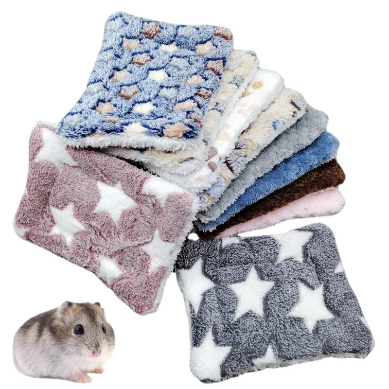 Small Animal Pet Mat Guinea Pig Hamster Warm Sleep Pad Squirrel Hedgehog Soft Cushion Pets Winter House Nest Supplies