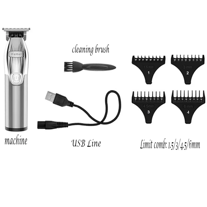 High Speed Motor Hair Clipper with 2000mAh Rechargeable Battery - Professional Barber Shop Hair Trimmer