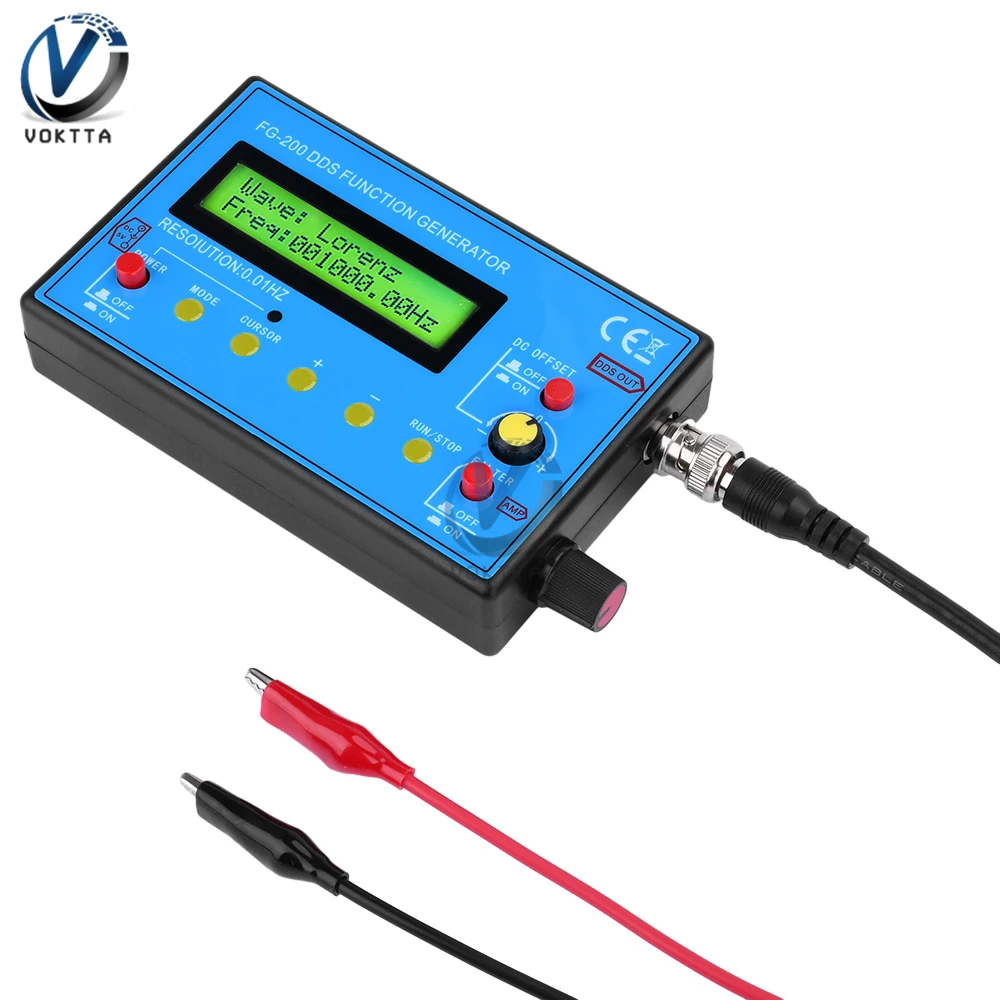 FG-200 DDS Function Signal Generator 0.01Hz-500KHz Signal Source Module Frequency Counter Sine+Square+Triangle+Sawtooth Waveform