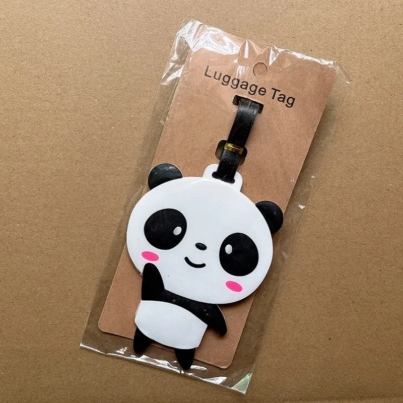 Creative Luggage Tags Cartoon Animal Shaped PVC Rubber Boarding Tag Sloth Panda Silicone Tag Luggage Hang Tag Travel Accessories