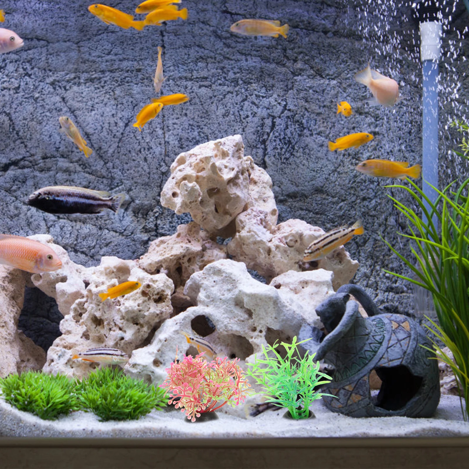 

20pcs Simulation Water Grass Fish Tank Decor Aquarium Landscape Artificial Aquatic Plants Plastic Water Plants Fish Tank