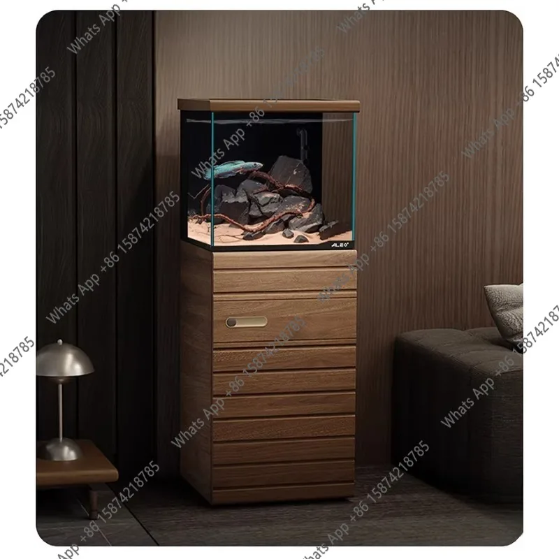 

J Ecological Bottom Filter Upper Cover Fish Tank Gold Crystal Five-wire Ultra-white Glass Floor Tank 8 Kinds Of Intelligent Ligh