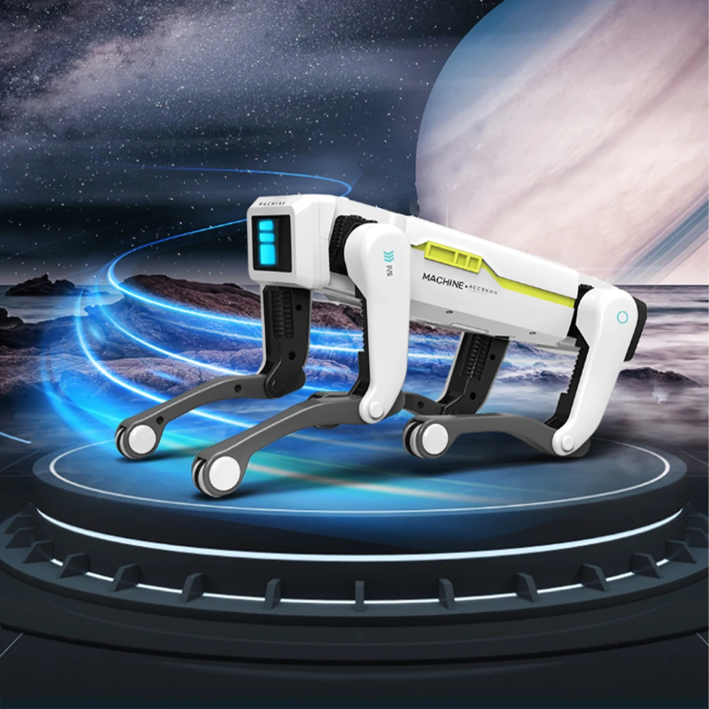 Teeggi Electric RC Intelligent Robot Dog Multifunction RC Mechanical Dog with turret Educational Toy Bionic Smart Robot Toy Gift