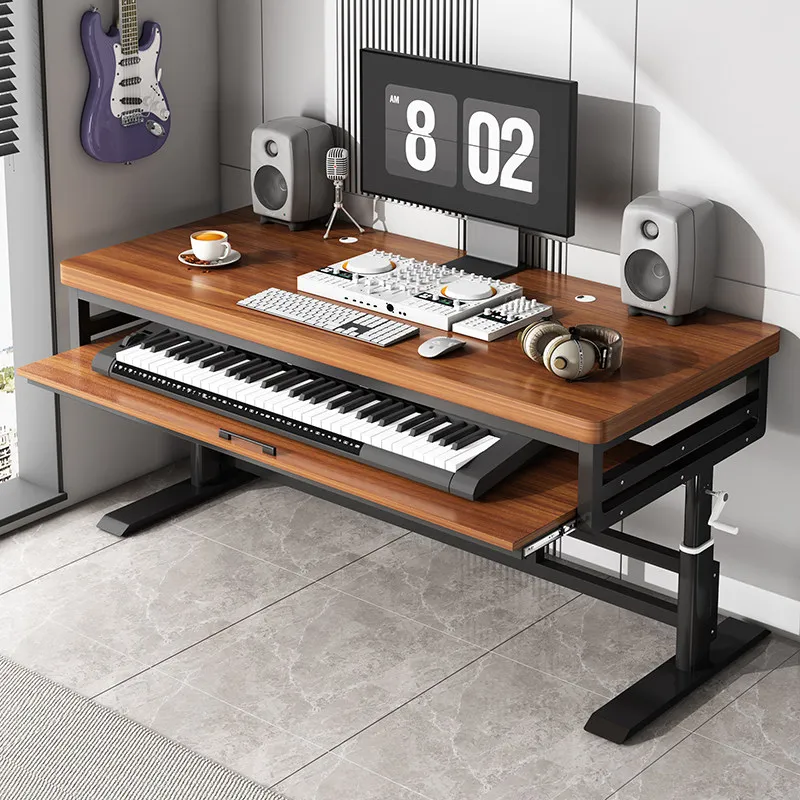 Lifting arrangement workbench electronic piano table midi keyboard guzheng recording studio music multi-function computer desk